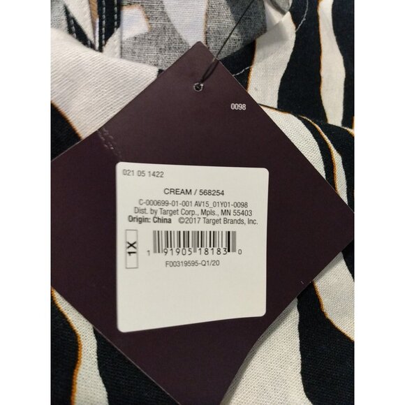 AVA & VIV Sleeveless Top Womens 1X Keyhole Button Animal Print Linen Rayon NEW - Picture 11 of 11